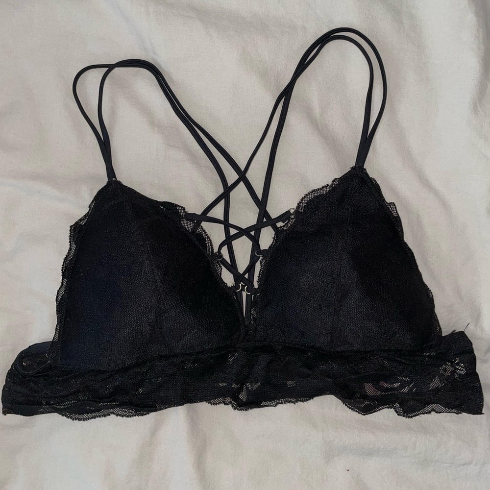 PINK Black lace Bralette